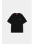 Siyah Basic Oversize Baskılı Tişört 5