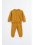 Unisex Çocuk Dikiş Detaylı 3 Iplik Hardal Alt Üst Takım 6
