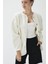 Kadın Ekru Renk Iliklenebilir Uzun Peluş Ceket 7