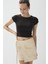 Kadın Kahve Renk Kısa Kollu Crop T-Shirt 2
