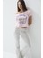 Kadın Pembe Renk Baskılı Kayıkçı Yaka Kısa Kollu T-Shirt 3