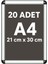 20 Adet A4 Eko Seri Çerçeve Rondo Köşe Aç Kapa Açılır Kapanır 1