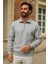 Erkek Kışlık Gri Oversize Fermuarlı Sweatshirt 1