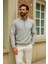 Erkek Kışlık Gri Oversize Fermuarlı Sweatshirt 4