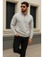 Erkek Trend Kışlık Gri Fermuarlı Sweatshirt 4
