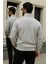 Erkek Trend Kışlık Gri Fermuarlı Sweatshirt 5