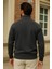 Erkek Kışlık Antrasit Oversize Fermuarlı Sweatshirt 6