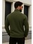 Erkek Trend Kışlık Haki Fermuarlı Sweatshirt 6