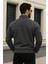 Erkek Trend Kışlık Antrasit Fermuarlı Sweatshirt 5