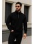 Erkek Trend Kışlık Siyah Fermuarlı Sweatshirt 4