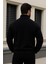 Erkek Trend Kışlık Siyah Fermuarlı Sweatshirt 6