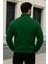 Erkek Trend Kışlık Yeşil Fermuarlı Sweatshirt 6