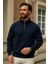 Erkek Kışlık Lacivert Oversize Fermuarlı Sweatshirt 1