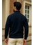 Erkek Kışlık Lacivert Oversize Fermuarlı Sweatshirt 6