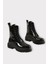 Kalın Taban Fermuarlı Postal Kadın Bot Siyah - Siyah 6