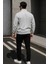 Erkek Trend Oversize Gri Fermuarlı Sweatshirt 5