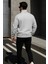 Erkek Trend Oversize Gri Fermuarlı Sweatshirt 6