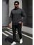 Erkek Trend Oversize Antrasit Fermuarlı Sweatshirt 2