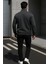 Erkek Trend Oversize Antrasit Fermuarlı Sweatshirt 5