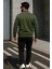 Erkek Trend Oversize Haki Fermuarlı Sweatshirt 6