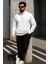 Erkek Trend Oversize Beyaz Fermuarlı Sweatshirt 3