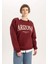 Relax Fit Bisiklet Yaka Üniversite Baskılı Kalın Kumaş Sweatshirt C1927AX23WN 13