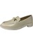 Shoes Kadın Bej Babet Loafer Makosen Cilt Günlük Ayakkabı 2