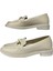 Shoes Kadın Bej Babet Loafer Makosen Cilt Günlük Ayakkabı 4