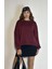 Kadın Bisiklet Yaka Üç Iplikli Uzun Kollu Oversize Basic Sweatshirt 5