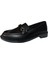 Shoes Kadın Siyah Babet Loafer Makosen Cilt Günlük Ayakkabı 2