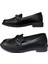 Shoes Kadın Siyah Babet Loafer Makosen Cilt Günlük Ayakkabı 4