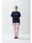 Kadın Lacivert Renk Pembe Sim Baskılı Oversize T-Shirt 4