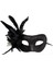 Bfs Siyah Renk Yandan Tüylü Pul Payet Işlemeli Parti Maskesi 23X12 cm 5