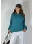 Kadın Bisiklet Yaka Üç Iplikli Uzun Kollu Oversize Basic Sweatshirt 5