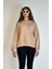 Kadın Bisiklet Yaka Üç Iplikli Uzun Kollu Oversize Basic Sweatshirt 1