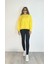 Kadın Bisiklet Yaka Üç Iplikli Uzun Kollu Oversize Basic Sweatshirt 2