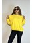 Kadın Bisiklet Yaka Üç Iplikli Uzun Kollu Oversize Basic Sweatshirt 5