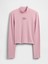 Kadın Pembe Crop Gap Logo Mockneck T-Shirt 2