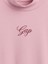 Kadın Pembe Crop Gap Logo Mockneck T-Shirt 3