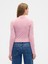 Kadın Pembe Crop Gap Logo Mockneck T-Shirt 4