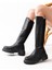 Siyah Arkası Streç Fermuarlı Premium Kadın Çizme 3