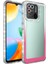 Xiaomi Redmi 10C Kılıf Simli ve Renk Geçiş Tasarımlı Lens Korumalı Inc Park Kapak-Beyaz-Pembe 1
