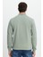Erkek Slim Fit Dar Kesim Pamuklu Tam Fermuarlı Çift Cepli Dik Yaka Yeşil Sweatshirt Hırka 8