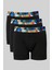 Erkek Siyah 3'lü Özel Hediye Kutulu Pamuklu Esnek Boxer Paketi 5