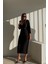 Siyah Midi Boy Elbise 3