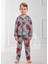 Erkek Çocuk Örümcek Desenli Düğmeli Alt Üst Pijama Takımı 1