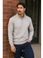 Erkek Trend Premium Gri Fermuarlı Sweatshirt 4
