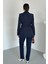 Kadın Ikili Alt Üst Takım Şık Kuşaklı Drapeli Broş Detaylı Blazer Ceket Boru Paça Pantolon Takım 7