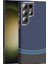 Galaxy S23 Ultra Kılıf M-Safe Şarj Özellikli Karbon Fiber Görünümlü Inc Gros Kapak - Siyah-Lacivert 1