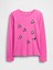 Kız Çocuk Pembe Grafik Baskılı T-Shirt 4